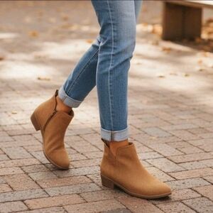 NEW Suede Ankle Boots Booties Shoes Women's Sz 11